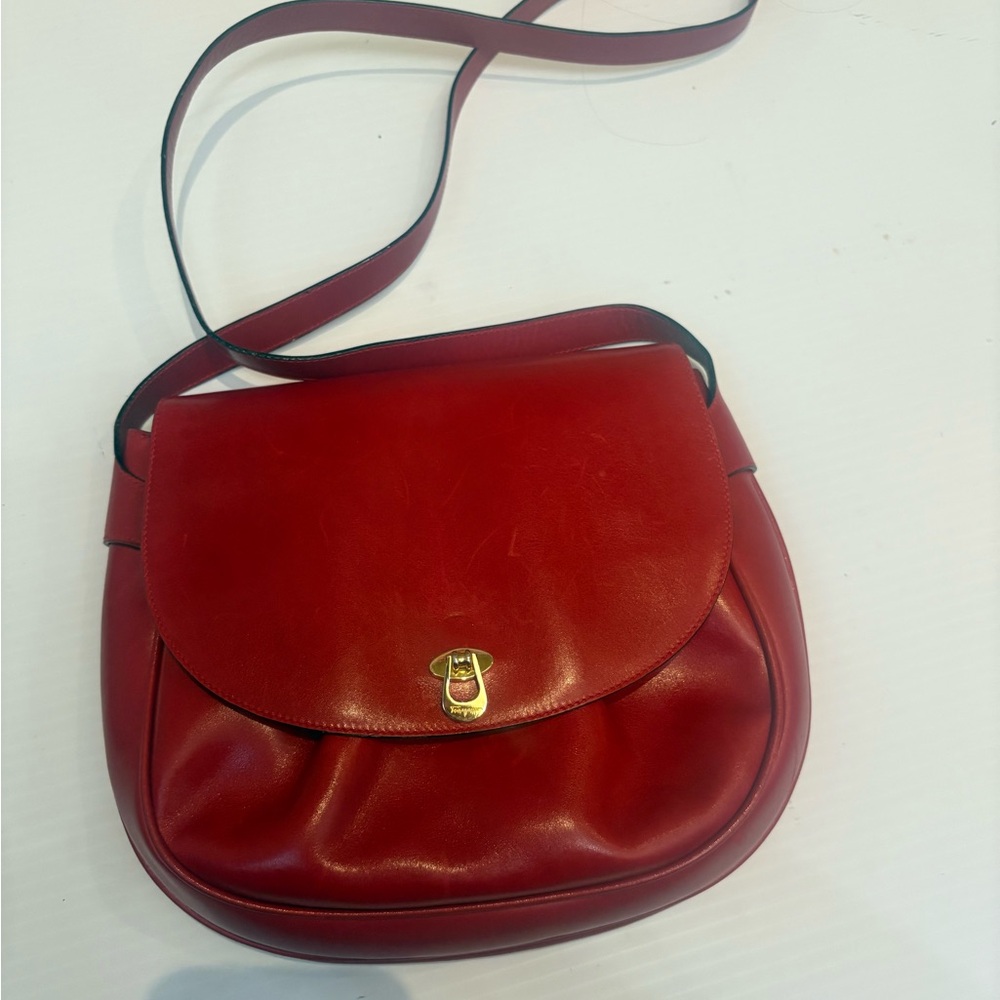 Salvatore Ferragamo Red Leather Crossbody Bag